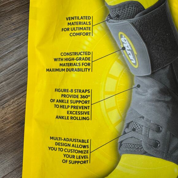 Ultra 360 Black Lace-Up Ankle Brace Ankle Support & Adjustable Compression Small - Picture 9 of 11